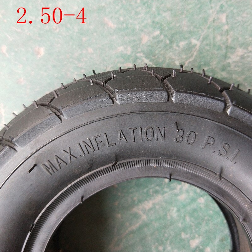 Tamaño 2,50-4 neumático de tubo interior 60/100-4 neumático de salida para Gas y Scooter Eléctrico bicicleta Válvula de Metal TR87 Scooter rueda de silla de ruedas: outer tire