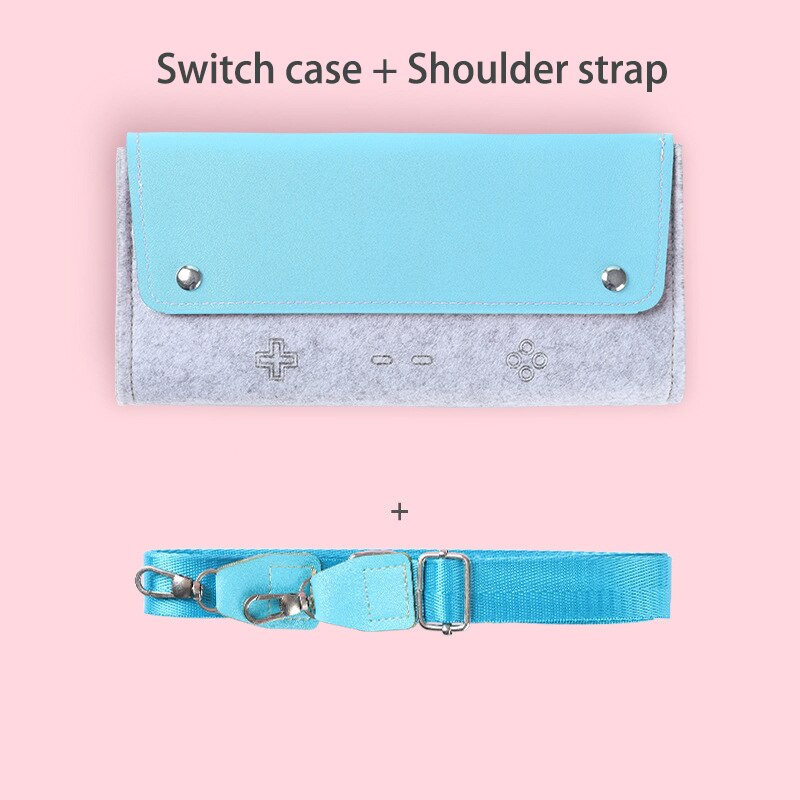 Estuche de viaje para Nintendo Switch, estuche rígido de PU con correa para el hombro, bolsas de almacenamiento portátiles para accesorios de juego Nintendo Switch Lite: Blue for switch