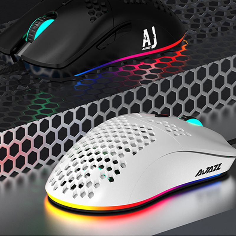 Original Ajazz AJ390 Lightweight Wired Mouse Hollow-out Gaming Mouce Mice 6 DPI Adjustable 7Key with 16,000 DPI Optical