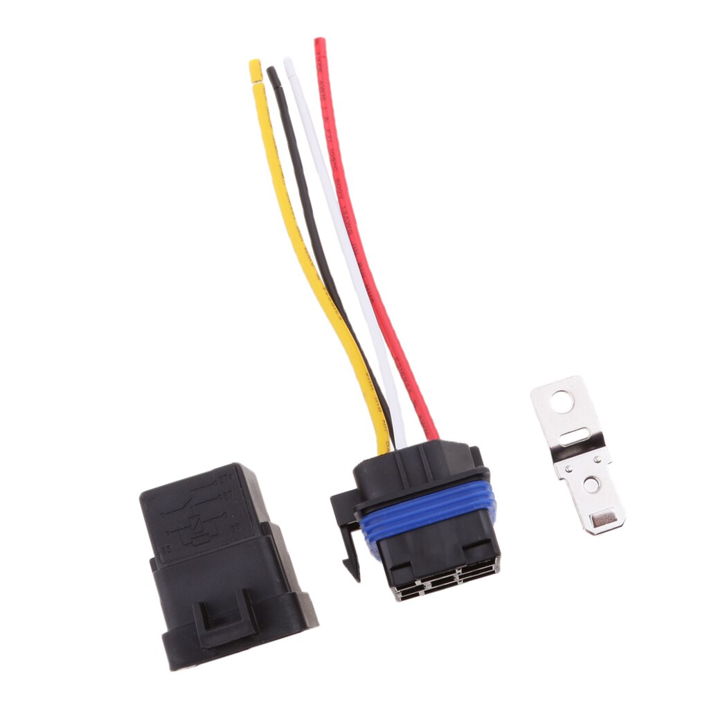 12V Relay 4 PIN Automotive 40AMP 40a 4 Wire Relay Socket Plug