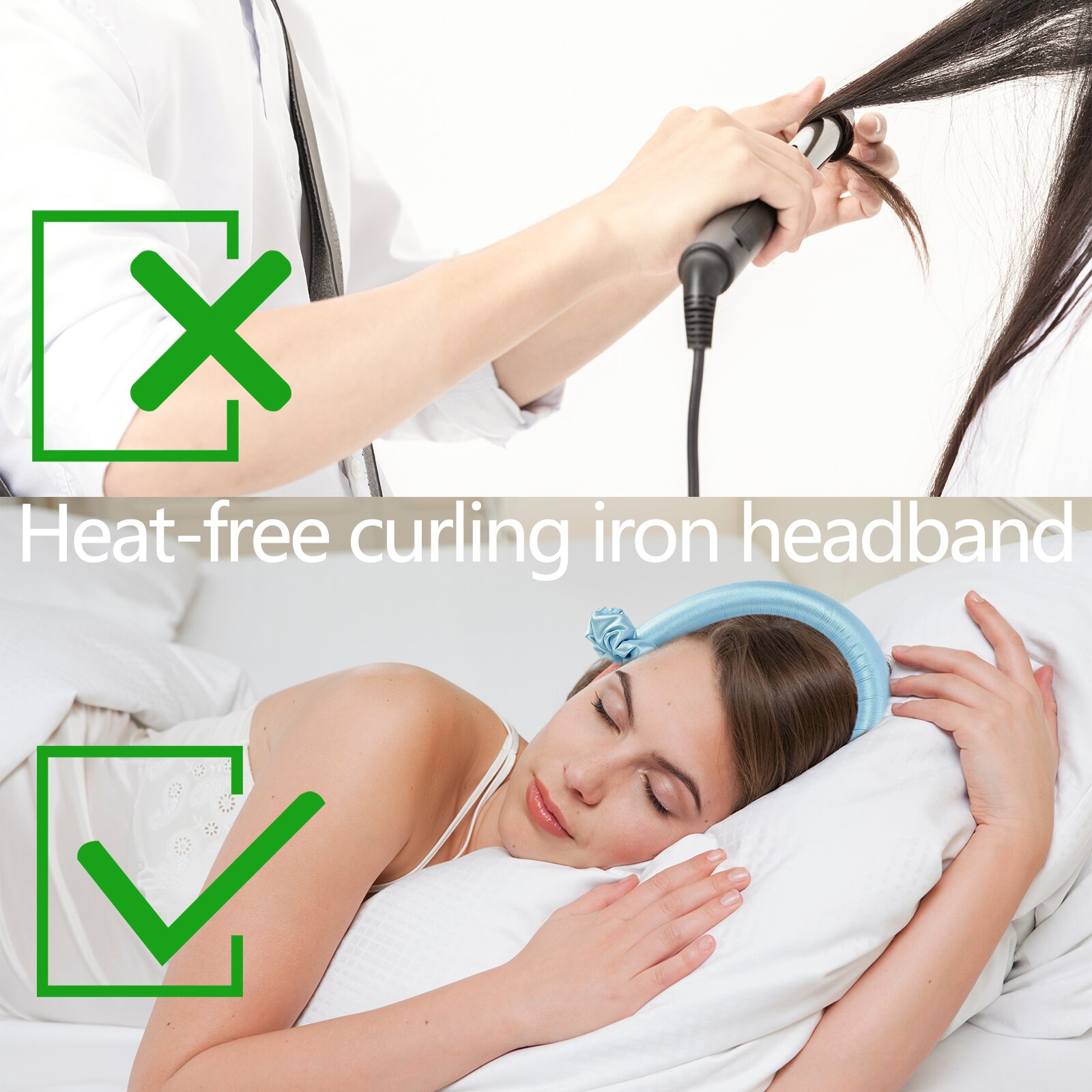Heatless Curling Rod Headband No Heat Curls Hair Curlers Set for Long Headband Wave Hair Curlers DIY Styling Tools