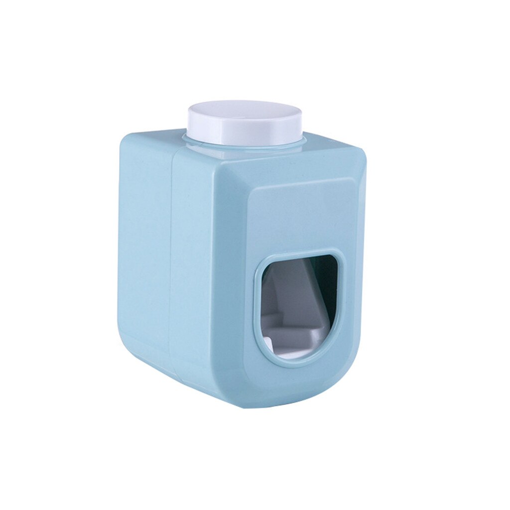 Toothpaste Dispenser Squeezer Plastic Wall-mounted Adhesive Automatic Toothpaste Dispenser Squeezer porta pasta de die @B: Blue