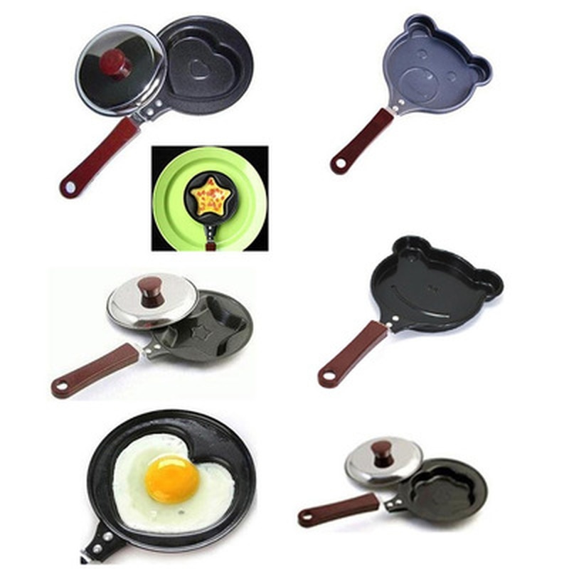 Mini Egg Fry Keuken Benodigdheden Ontbijt Liefde Pan Pannenkoek Pan Hart Omelet Pan Jarhead Zonder Pot Gietijzer Zwart