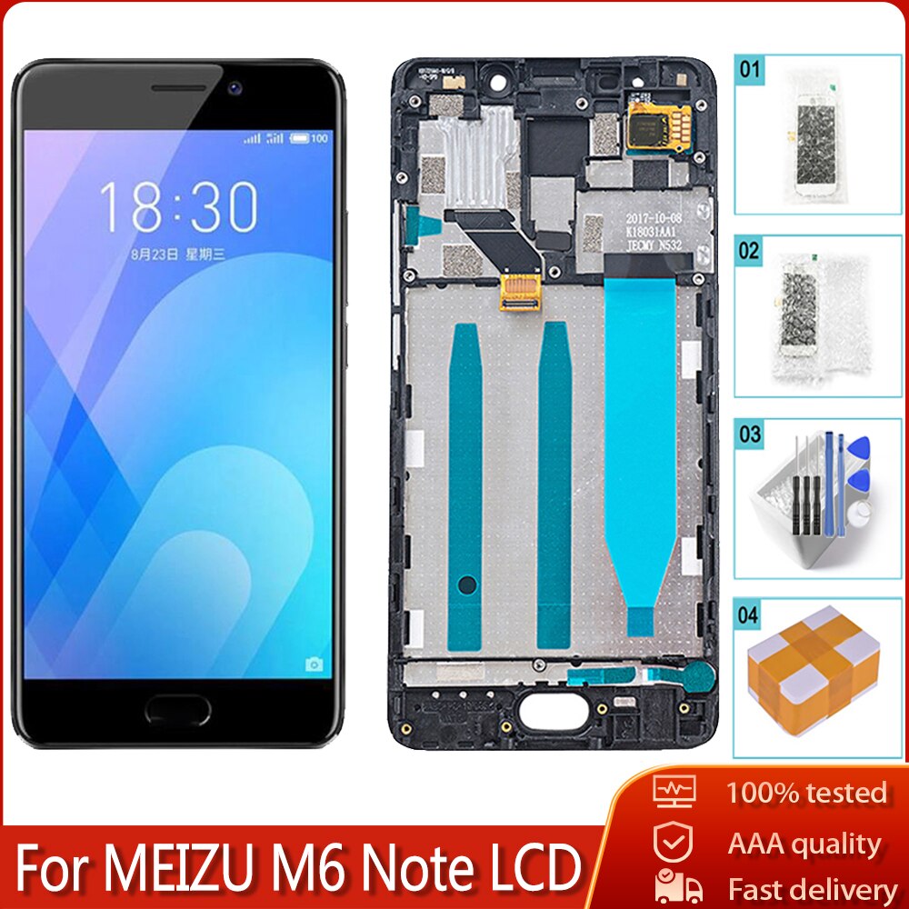 5.5 "Originele Display Voor Meizu M6 Note Lcd Touch Screen Vervangende Onderdelen Voor Meilan Note 6 M721H M721Q m721W Lcd + Frame