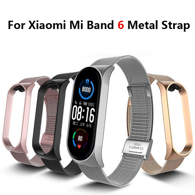 Neue Strap Für Xiaomi Mi Band 6 Handgelenk Metall Armband Schraubenlose Edelstahl MIband Für Mi Band 6 Strap Armbänder zubehör