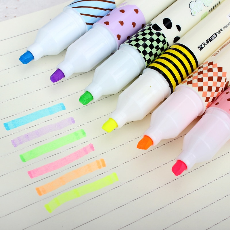 1X mignon Kawaii Panda cochon animaux surligneur papier marquage stylo dessin école fournitures de bureau étudiant gratifiant papeterie