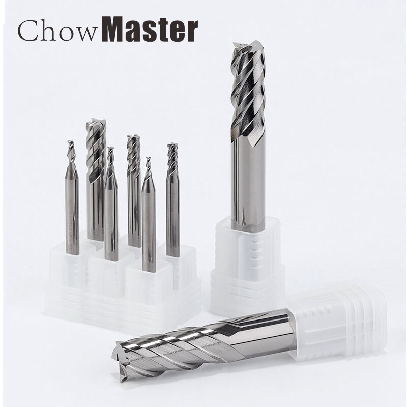 HRC75 Solid Cermet Milling Cutter 4 Flute Uncoated High-hardness CNC Flat-bottomed Super Hard Metal Ceramic End Mill