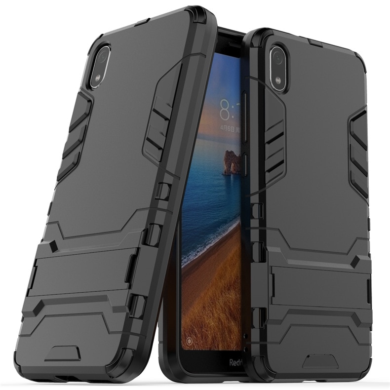 Case for Xiaomi Redmi 7A Case for Redmi 7A Robot Armor Rubber Bumper Shockproof Hard Phone Cover Stand Holder