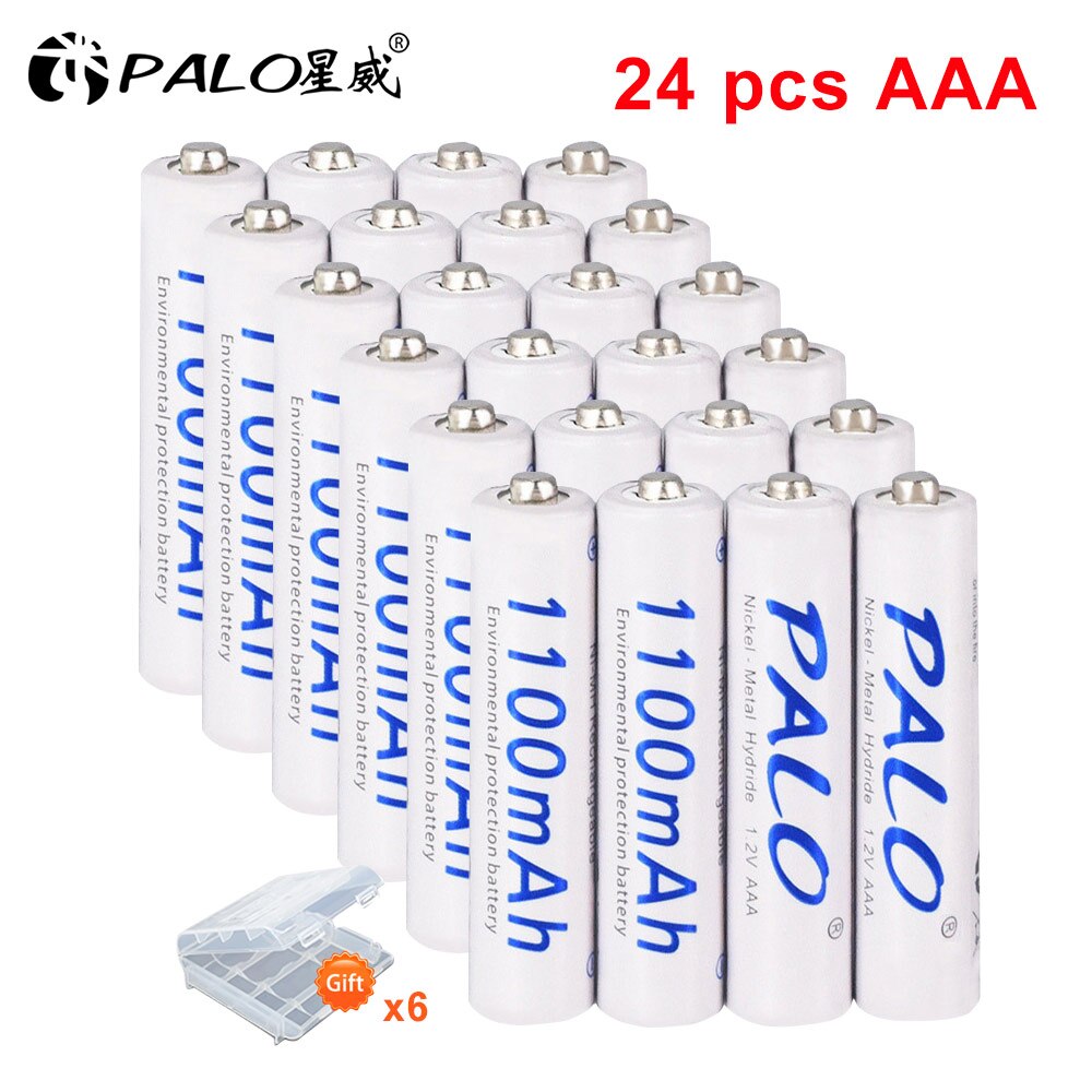 Palo aaa 1.2v 3a 1100 mah ni-mh-akku aaa-batterien für kamera, taschenlampe, spielzeug, aaa-ni-mh-akku: 24 stck.