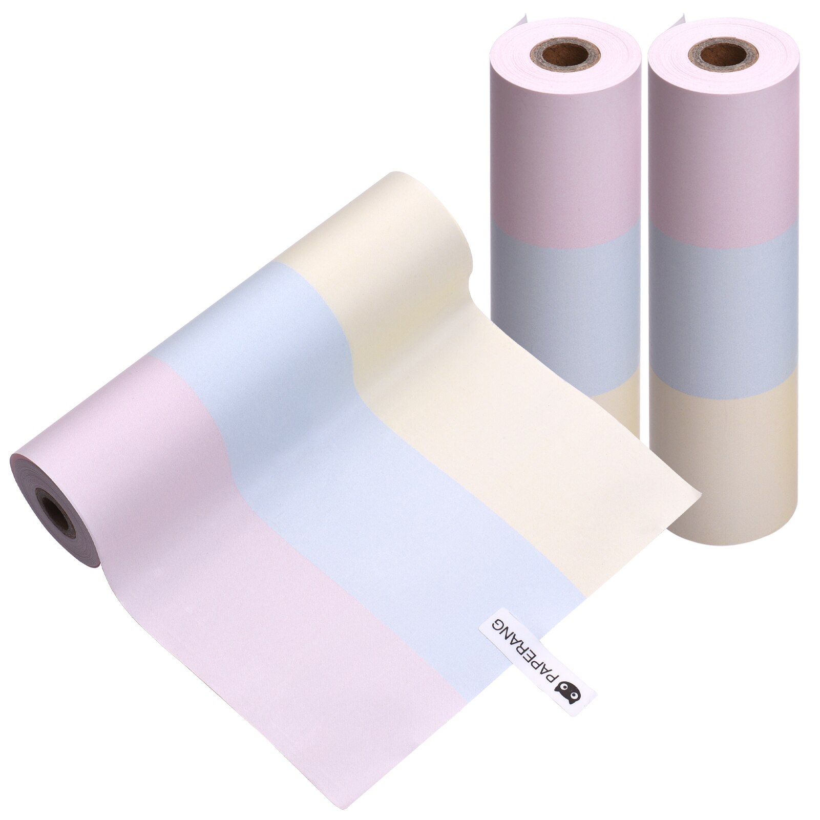 Rouleau de papier thermique arc-en-ciel, sans BPA, pour imprimante de poche PAPERANG C1, 3/6/12/18/21, 112x30mm, dure 2 ans: 3PCS Rainbow