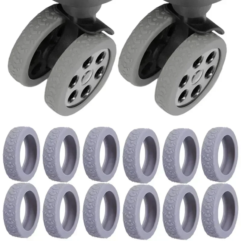 Luggage Wheels Protector Silicone Wheels Caster Shoe Trolley Case Reduce Noise Silent Caster Sleeve Luggage Suitcase Accessories