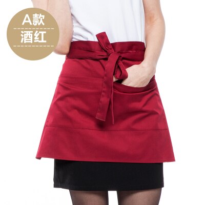 Delantal de Chef medio para restaurante, novedad de verano de , delantal de trabajo para cajero, Catering, uniformes de cocinero,: wine red