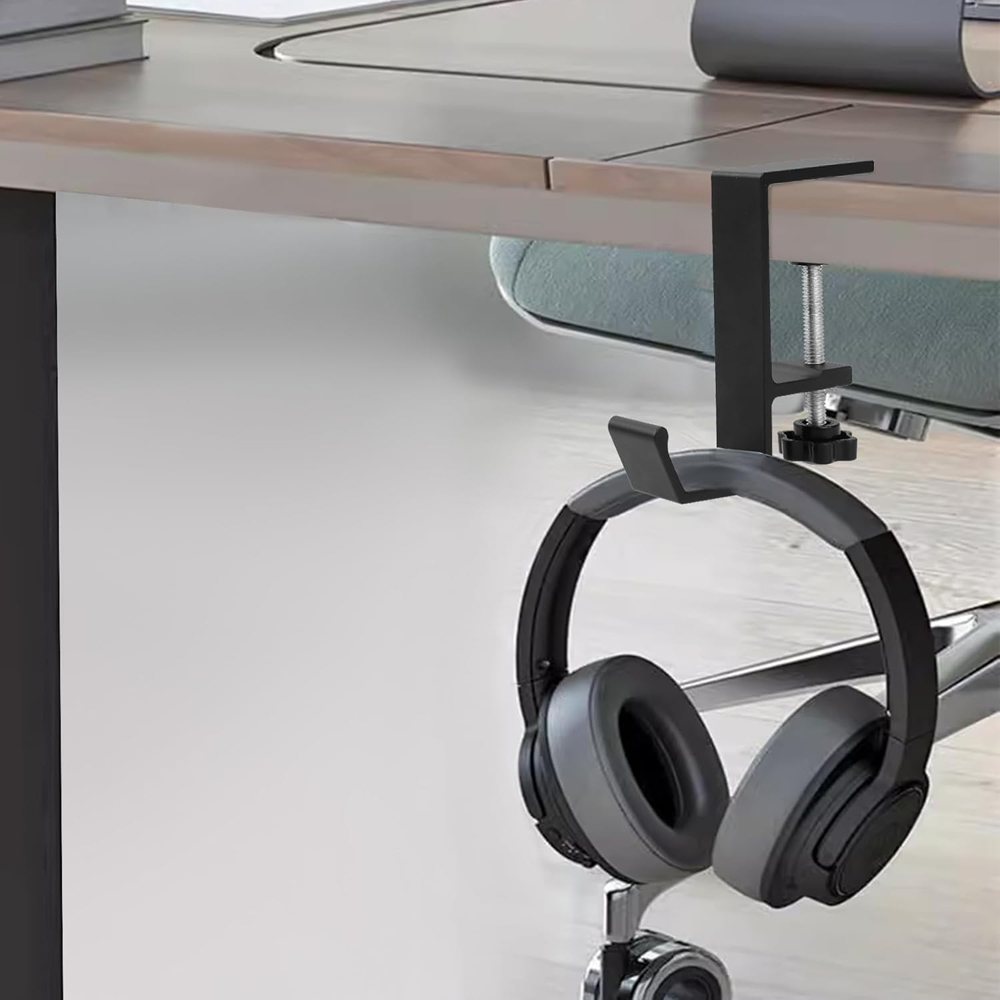 Metal Adjustable Desk Edge Hook Gaming Headset Desk Hanger Backpack Storage Hanging Hook Holder Punch-free Home Office Organizer