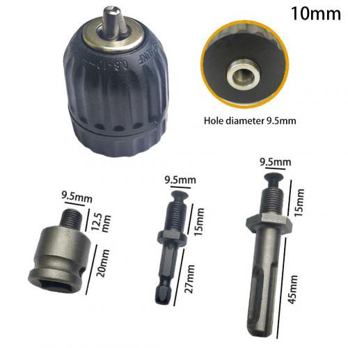 4 Stuks 10/13Mm Boorkop Adapter Converter Keyless As Chuck Klem 0.8-10Mm/2-13Mm Boorkop Set Met Schacht Boorkop: 10mm