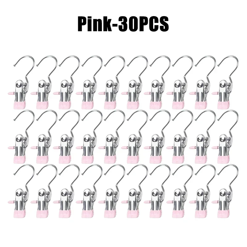 10-100pcs Stainless Steel Clothespins Laundry Clothes Pegs Hook Portable Hanging Clothes Clip Wardrobe Clothes Organizer Hanger