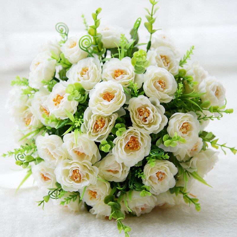 Bridal bloemen Boeket Bruiloft Boeket Kunstbloemen Voor Bruidsmeisjes Roze zijde bruidsboeketten De Mariage Bruidsboeket S4