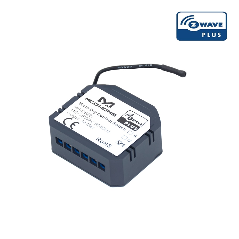 Z-Wave Micro Dry Contact Switch COM NO NC Wiring MCO Home MH-DS221 For Wall Boiler Automatic Door
