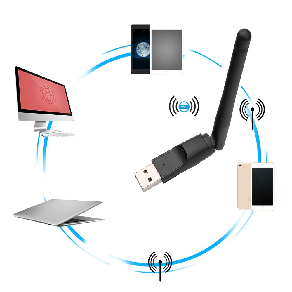 Usb Wifi Adapter Antenne Wifi Netwerkkaart Wi Fi Adapter Card Wifi Adapter Ethernet Wifi Dongle MT7601 Gratis Driver Voor desktop