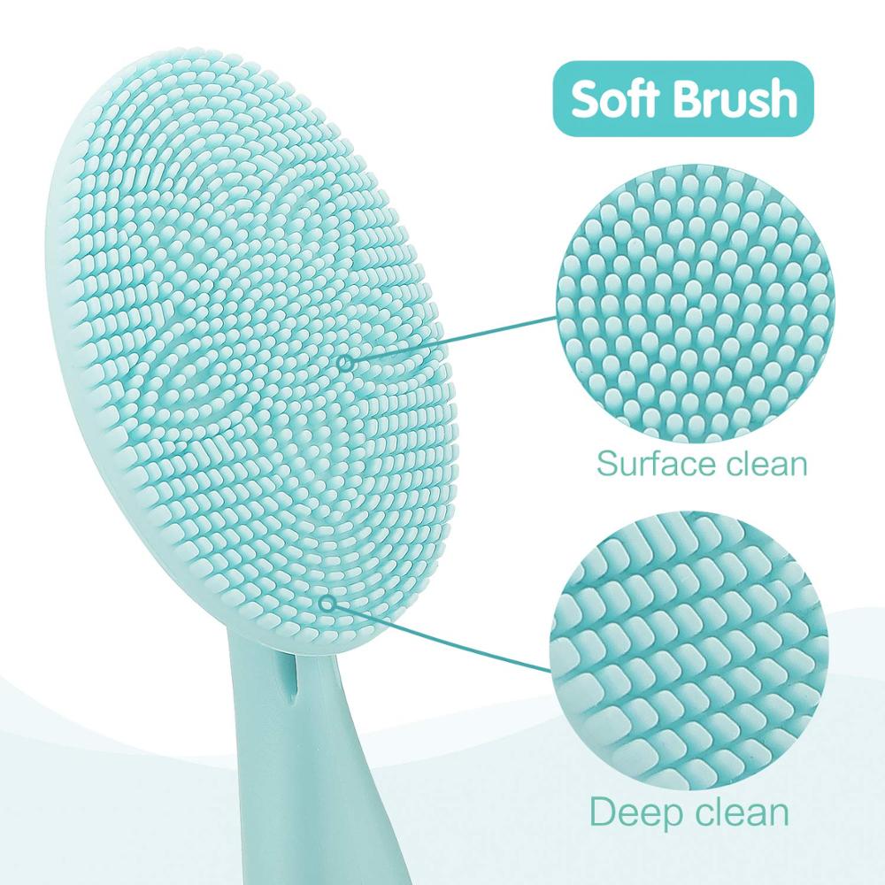 Limpiador Facial eléctrico cepillo de limpieza de silicona Dispositivo de lavado Facial limpiador de poros de la piel removedor de acné recargable