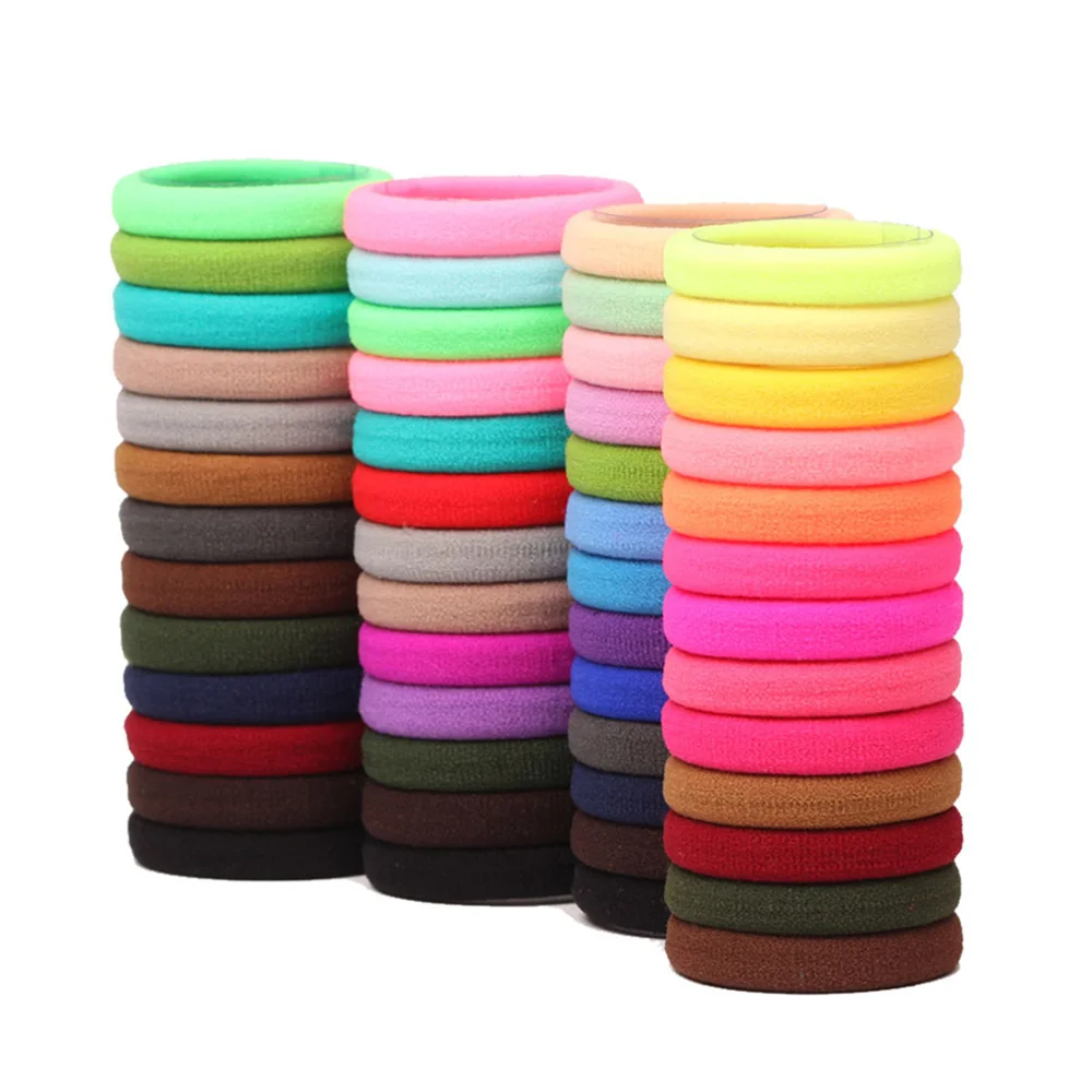 Gomas elásticas para el pelo para niña y mujer, cintas desechables coloridas para el pelo, lazos para el pelo para niña y mujer, 100 piezas