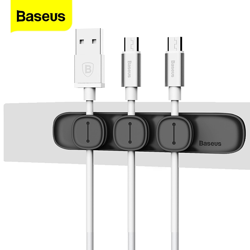 Baseus Magnetische Kabel Clip Usb Kabelhaspel Organisator Klem Desktop Workstation Wire Cord Protector Management Kabel Houder
