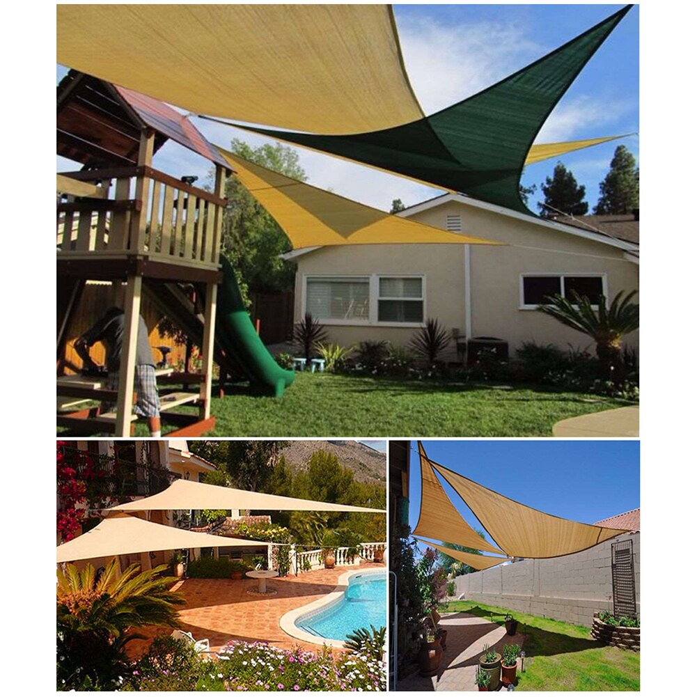 Triangle Sun Shade Sail Patio Deck Beach Garden Yard Outdoor Canopy Cover UV Block for Patio Garden Outdoor Activities 3 x 3 m