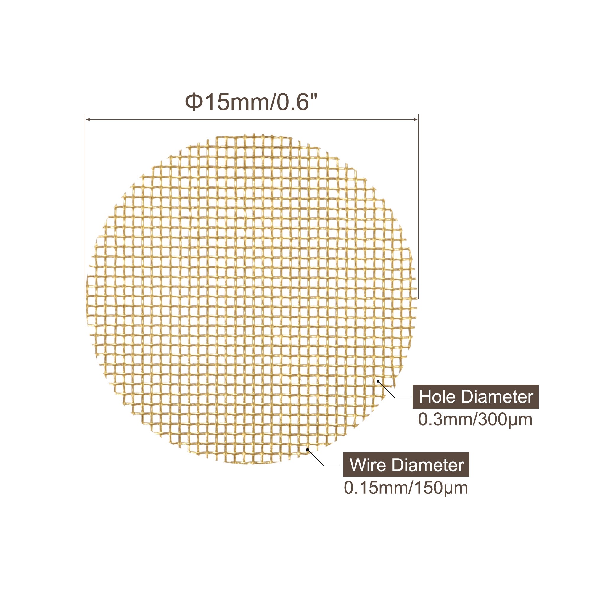 Uxcell Pipe Screen Brass Screens 15mm Diameter for Pipe Filter, Pack of 100
