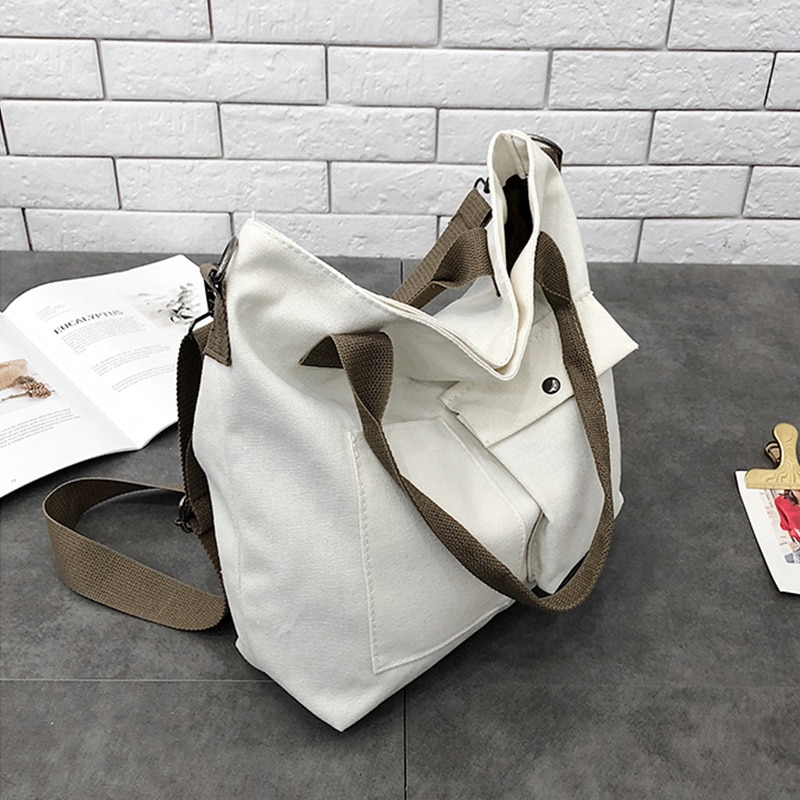 Casual Shoulder Bag Women Female Lrregular Crossbody Bag Korean Over Students Canvas Handbag Ladies Messenger Bag Large Capacity