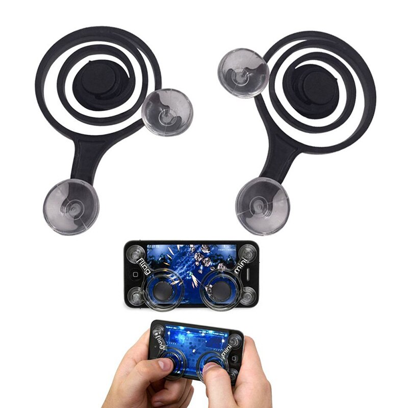 2 Stks/set Ronde Game Joystick Voor Mobiele Telefoon Rocker Tablet Knop Controller Kip Diner Met Zuignap