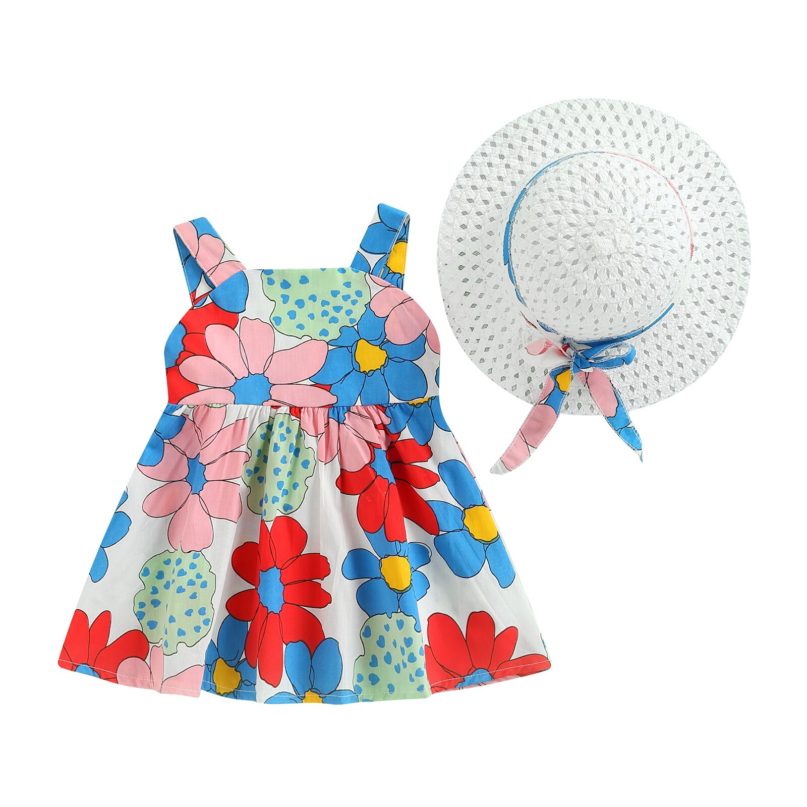 Robe D'Été Sans Manches Fille Motif Papillon - Robe Tutu Princesse Pour Enfant 12 Mois à 6 Ans