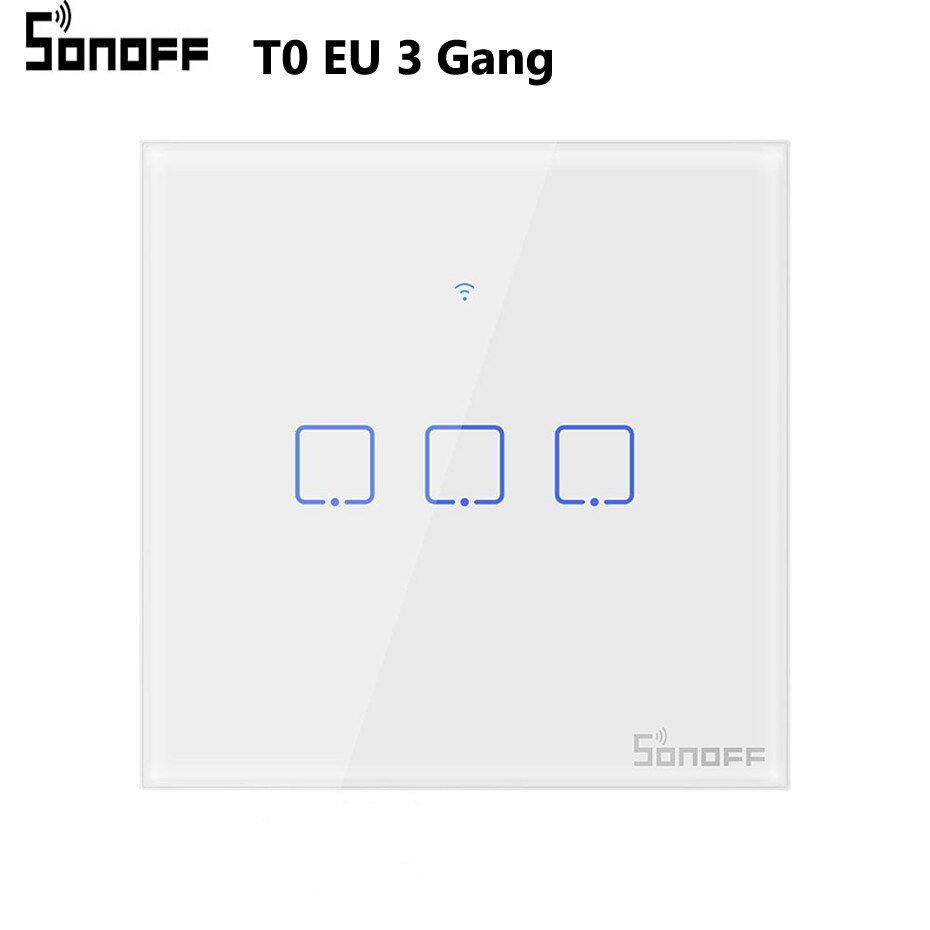 Sonoff WiFi Smart Switch T0 UNS EU 1 2 3 Gang Wand Touch Panel Wireless Remote lampe Smart Home Controller durch Alexa Google Hause: T0 EU 3C