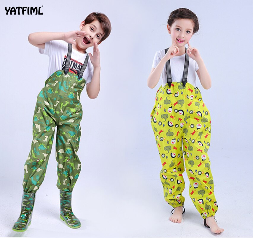 YATFIML Children Pants Baby Boys Girls Outdoor Rain Trousers Boy Girl Kids PU Waterproof Pants for 3T-7T