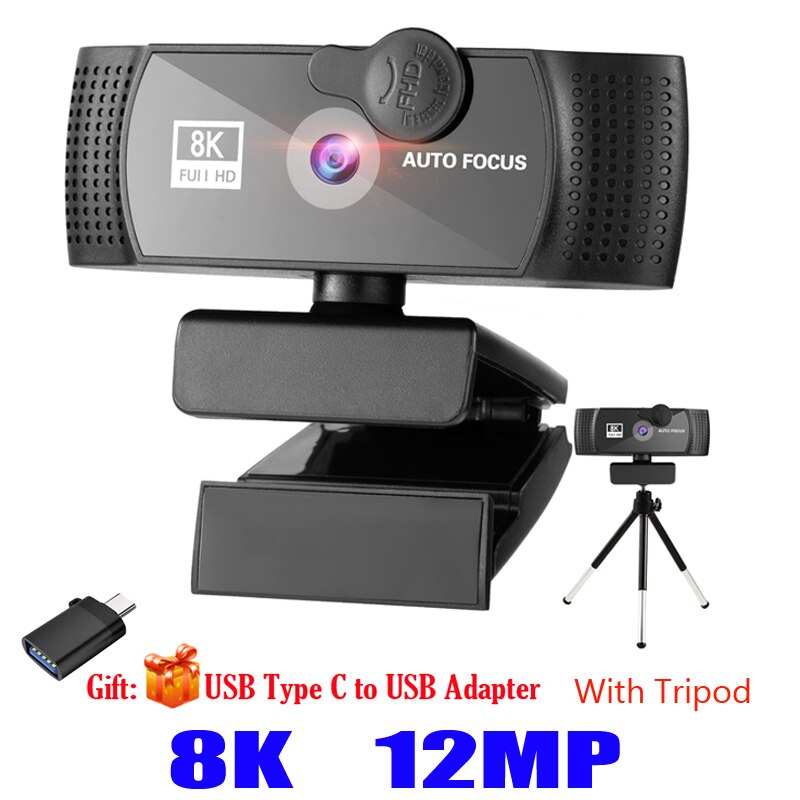 Webcam 4K 8K 1080P 2K Full HD Web Camera For PC Computer Laptop USB Web Cam Microphone Autofocus Web Camara Webcamera Webcams
