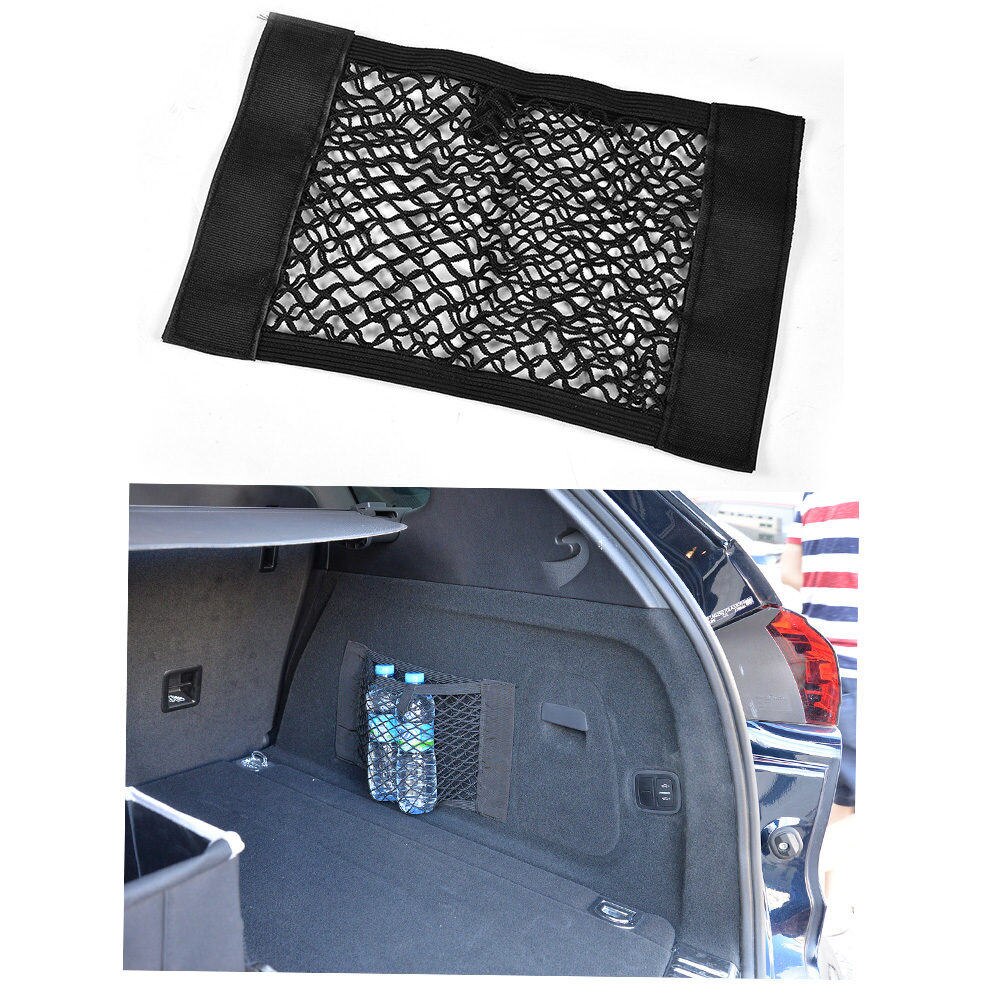 Bilboks opbevaringspose mesh netpose bil styling bagageholder lommemærkat bagagerum organisator netto bil tilbehør bildele: Bageste bagagerum