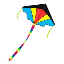 Kleurrijke Regenboog Driehoeken Kite Outdoor Fun Sport Strand Kids Kinderen Fly Speelgoed #2U17