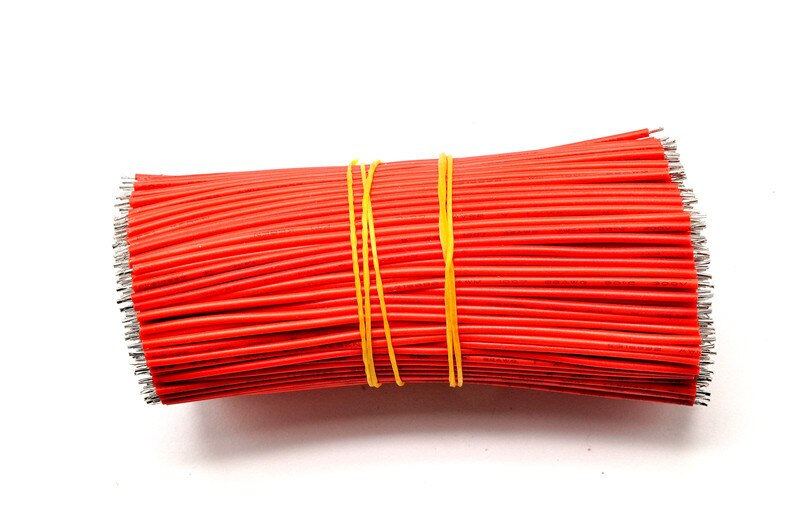 100PCS/Lot PCB Solder Cable 24AWG 10CM Fly Jumper Wire Cables Tin Conductor Wires: Red