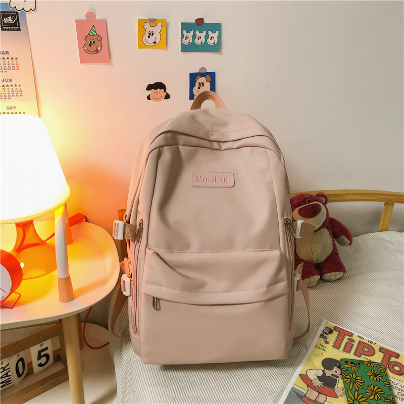 Wasserdichter nylon-rucksack für damen mit mehreren fächern, ideal als schülerrucksack, reisetasche, büchertasche oder schulrucksack für teenager, mädchen und jungen.: Nur tasche / Rosa
