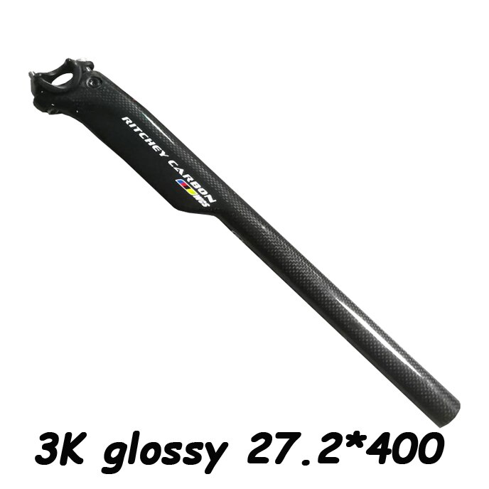 Super light Bicycle seatpost carbon seatpost bicycel seat post MTB road bike seatpost 3k carbon 190g 27.2/31.6*400mm: WCS E