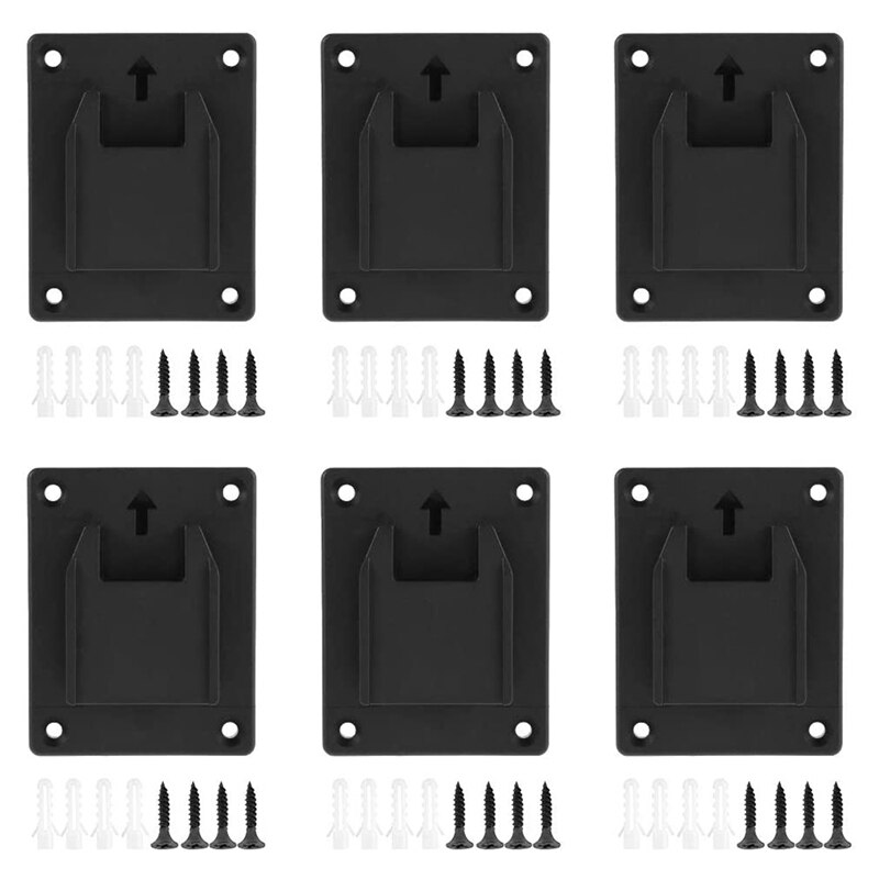 6Packs Tool Houders Met 24 Schroeven Voor Dewalt 20V Boor Mount Fit Voor Milwauke E M18 Gereedschap: Default Title