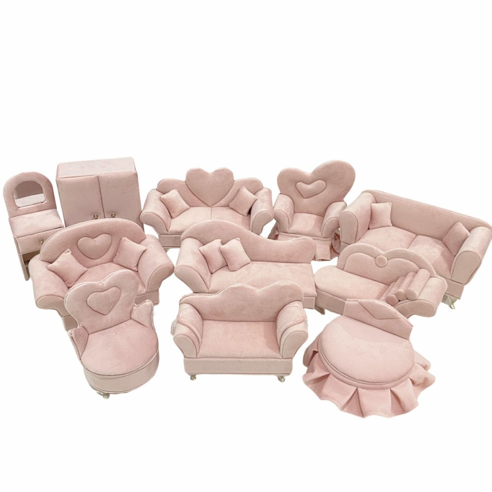 Dutch Velvet Sofa Shaped Jewelry Box Bracelet Mini Couch Earrings Ring Display Stand Luxury with Mirror