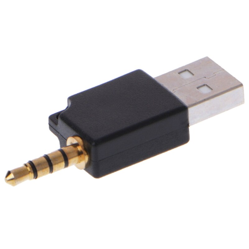 Adaptador auxiliar aux macho 3.5mm para usb 2.0 para apple ipod shuffle 2ª mp3