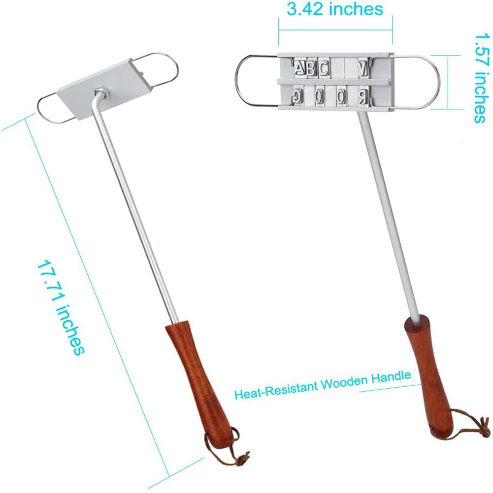 BBQ Branding Iron Tong DIY Barbecue Letter Printed BBQ Steak Tool Meat Grill Forks Barbecue Tool Accessories Branding Iron