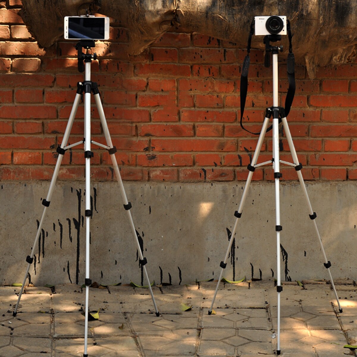 Portable 36-100 cm Tripod Stand With Rocker Arm Adjustable For Camera Phone Mount Holder Clip Bracket Set For Cell Phone Camera