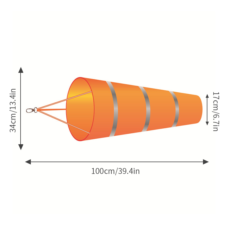 Manchon à vent extérieur 60/80/100cm, mesure de la Direction du vent, ceinture réfléchissante, girouette anti-déchirure pour aéroport, Aviation, jardin, ferme: Gris foncé
