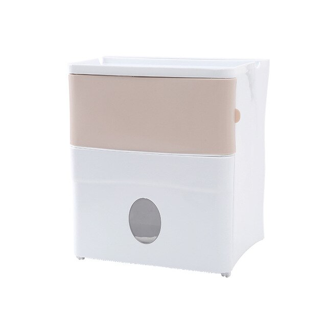ONEUP Waterproof Toilet Paper Holder Plastic Storage Box Tray Portable Toilet Paper Holder Shelf Bathroom Accessories: BPink