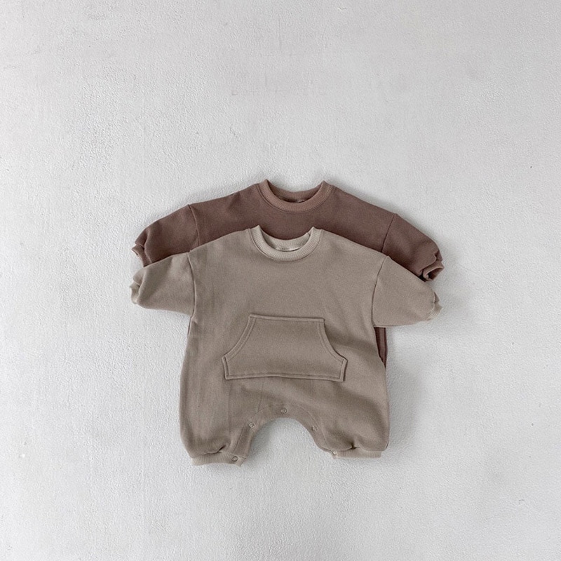 MILANCEL-combinaison pour bébés garçons, vêtements brefs à poche frontale, combinaison pour bébés filles, tendance
