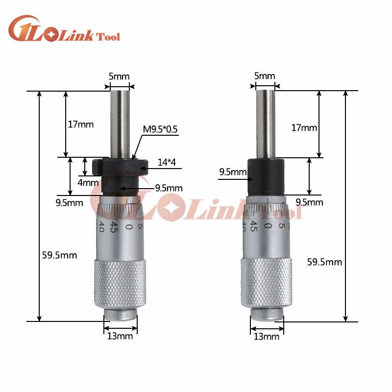 Silver Range 0-13mm Round Needle Plat Type Measure Tool Knurled Adjustment Knob Micrometer Head Measurement