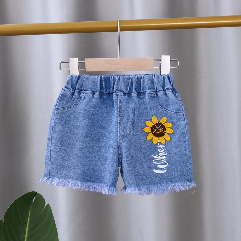 Short en Denim pour bébés filles, vêtements d'été, taille élastique, vêtements décontractés, 2022: 2 / 100(18-30M)
