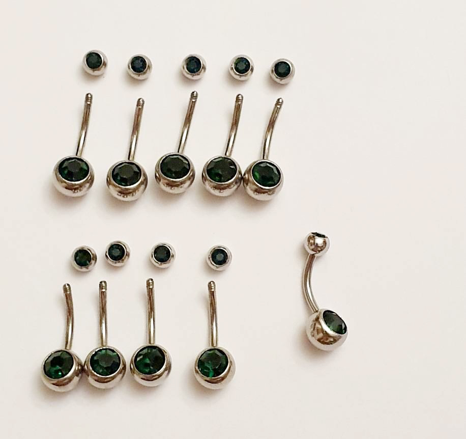 Piercings de Ombligo de acero inoxidable para hombres y mujeres, pendientes de Ombligo, anillos gemas, Piercing de Ombligo, joyería de cuerpo Punk, 10 piezas