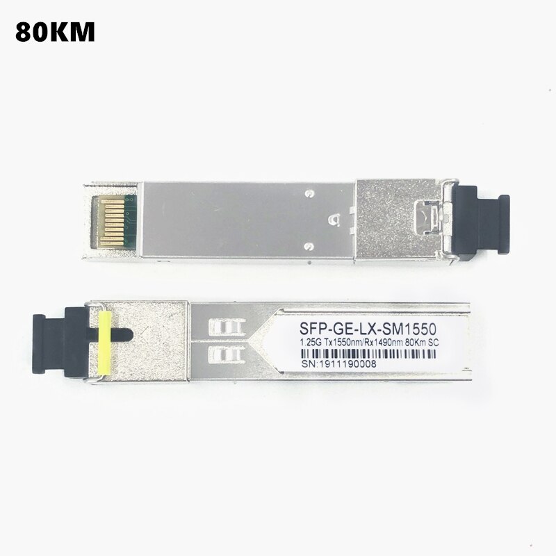 SC SFP Fiber optic module 1.25G SC 20/40/60/80/100KM 1310/1490/1550nm Single Fiber SFP Optical Module Compatible code ONU OLT